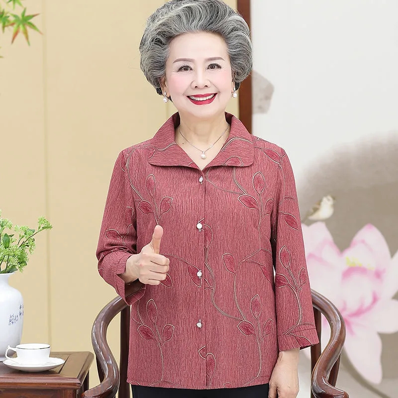Summer Clothing Old Money - Old Lady Middle Sleeve Shirt Tops