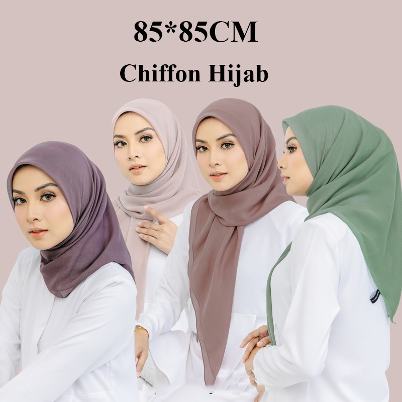 Summer Clothing Hijab - 85*85CM Headwrap Heavy Chiffon Square Scarf