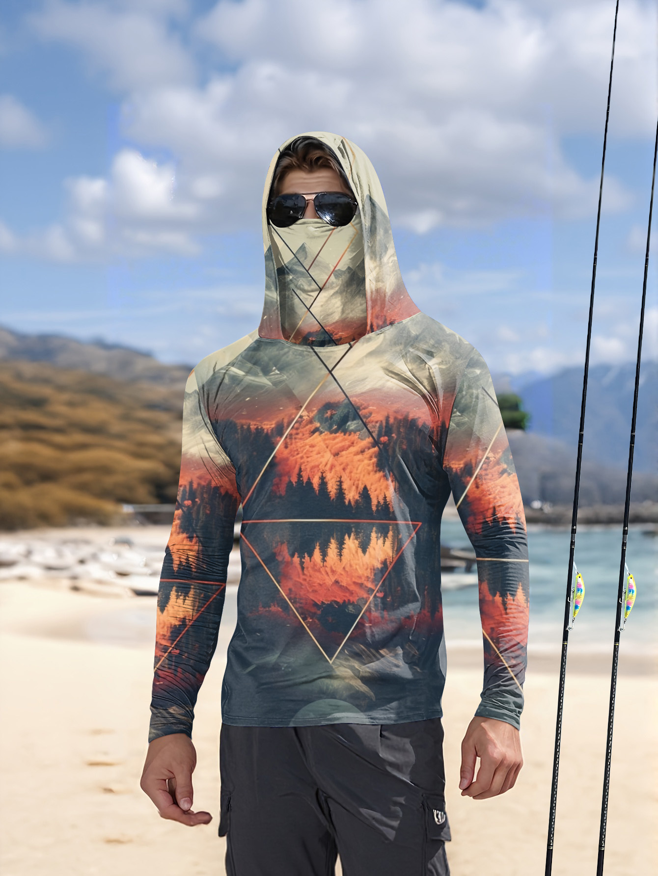 Outdoor Men's Fishing Hoodie B - Summer Clothing Line ulasan dan harga