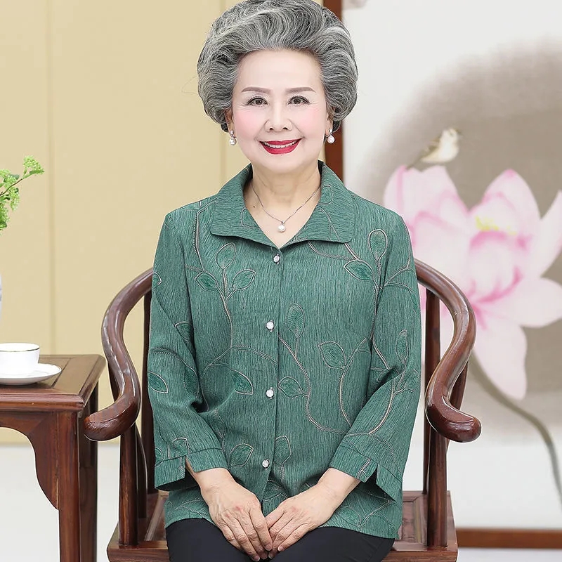 Old Lady Middle Sleeve Shirt T - Summer Clothing Old Money ulasan dan harga