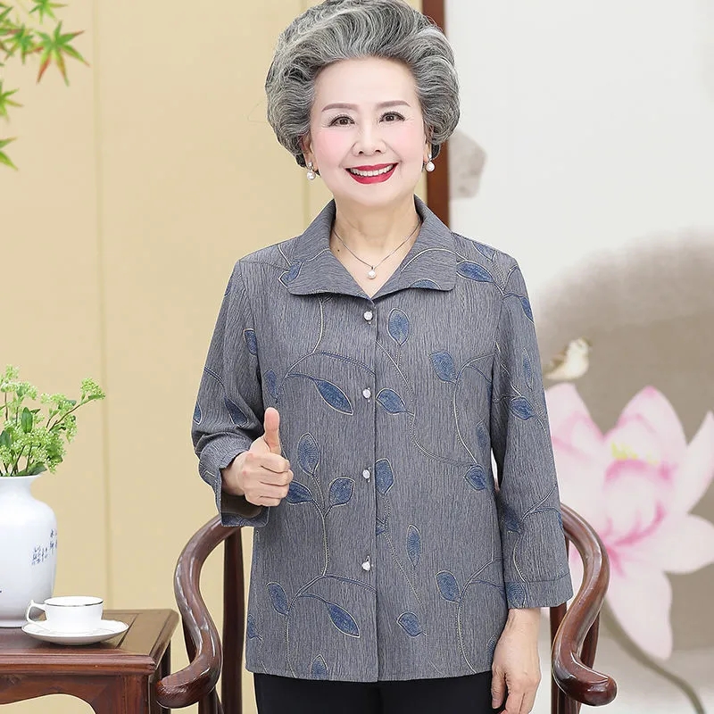 Old Lady Middle Sleeve Shirt T - Summer Clothing Old Money ulasan dan harga