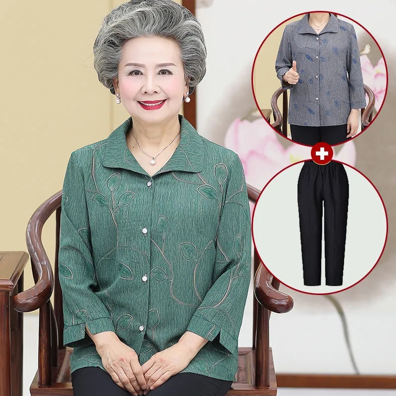 Old Lady Middle Sleeve Shirt T - Summer Clothing Old Money ulasan dan harga