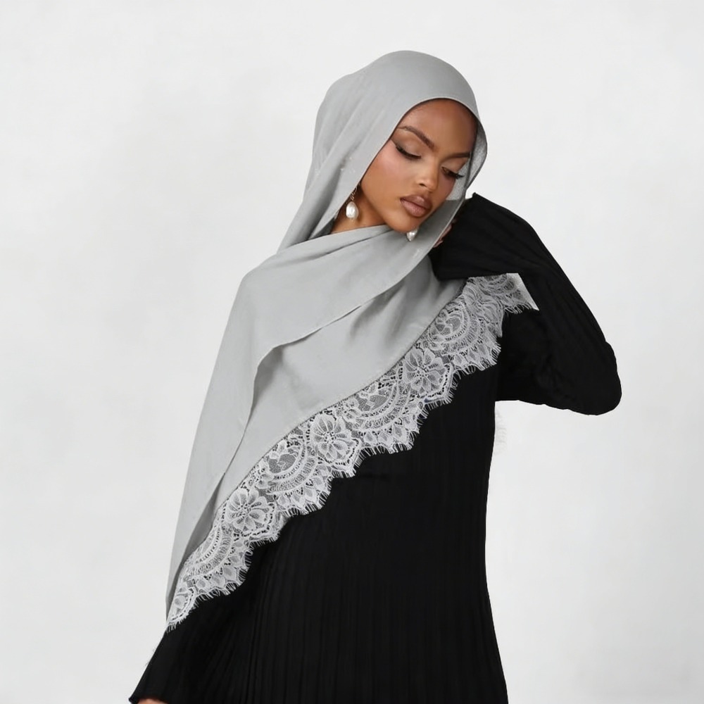 New Lace Splicing Rayon Cotton - Summer Clothing Hijab ulasan dan harga