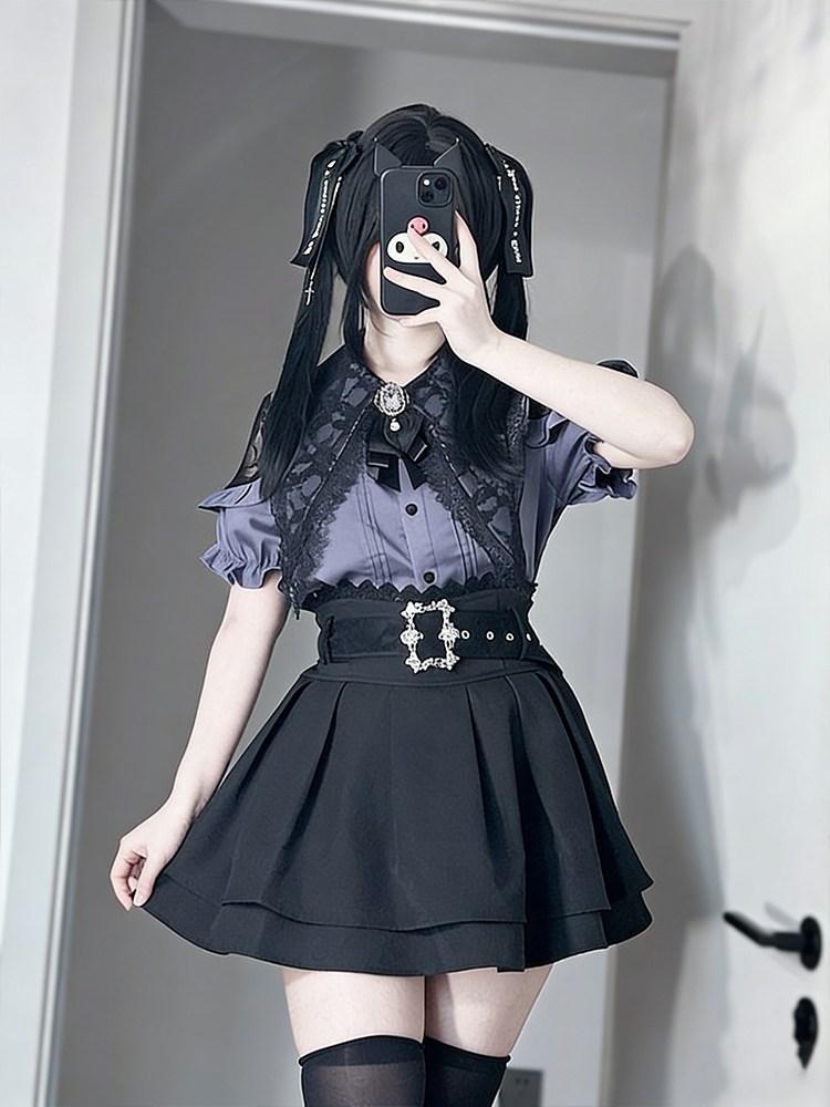Gothic Style Shoulder Bared Sh - Summer Clothing Old Money ulasan dan harga
