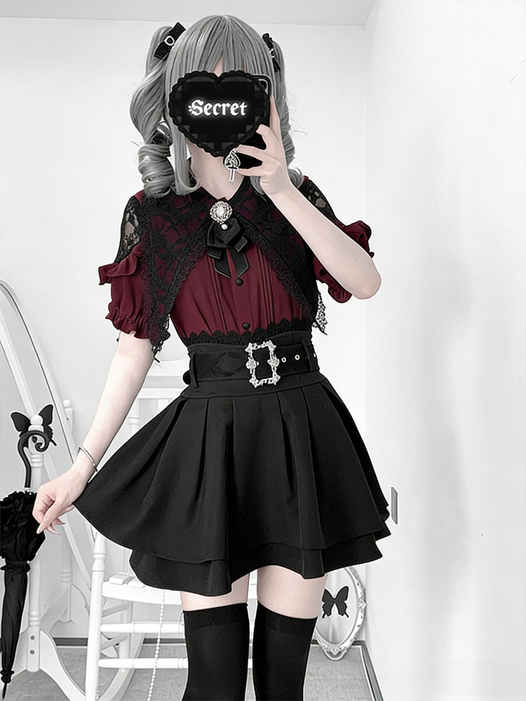Gothic Style Shoulder Bared Sh - Summer Clothing Old Money ulasan dan harga