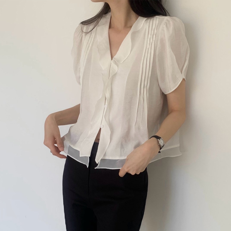 Korean Style Short Sleeve Sing - Summer Clothing Old Money ulasan dan harga