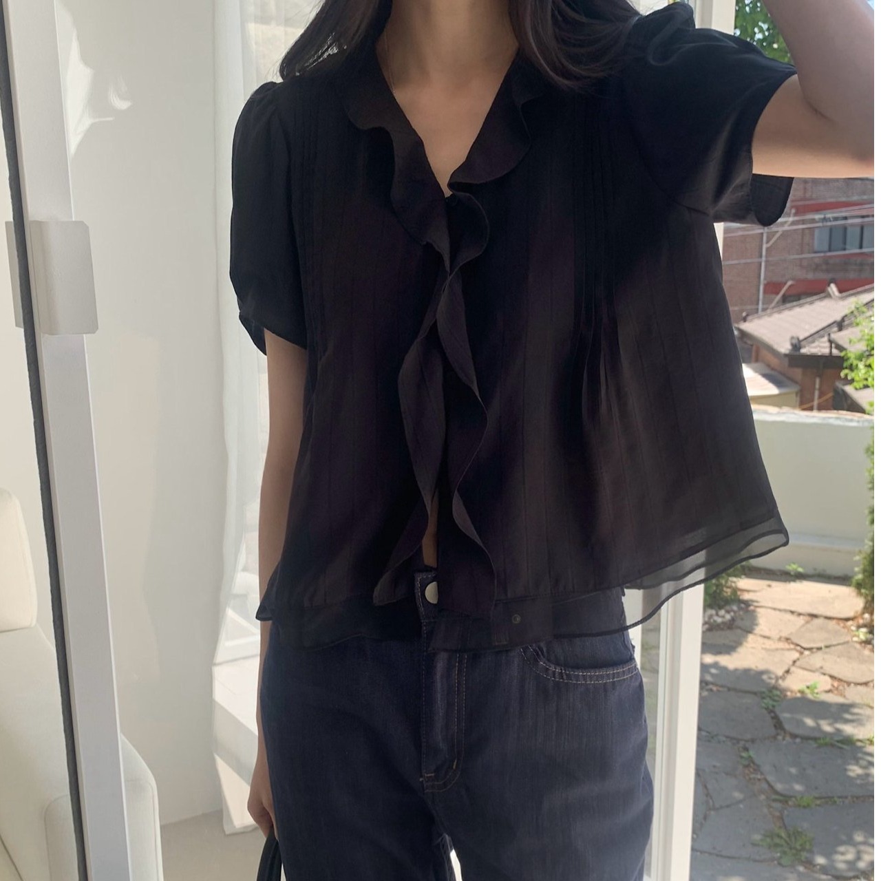 Korean Style Short Sleeve Sing - Summer Clothing Old Money ulasan dan harga