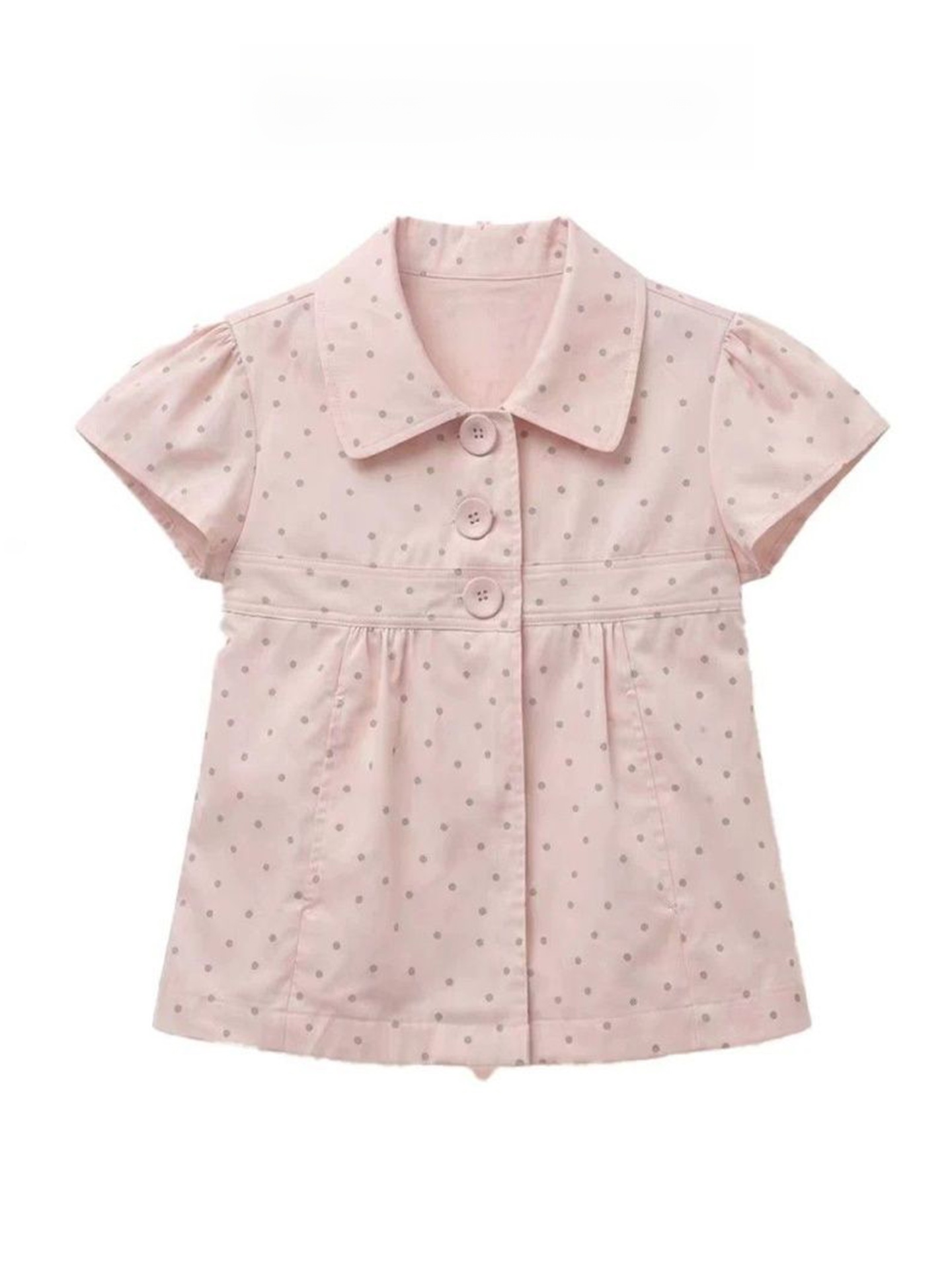 Sweet Pink Polka Dot Doll Coll - Summer Clothing Old Money ulasan dan harga