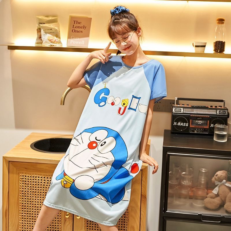 Doraemon cute nightdress for w - Summer Nights Clothing ulasan dan harga