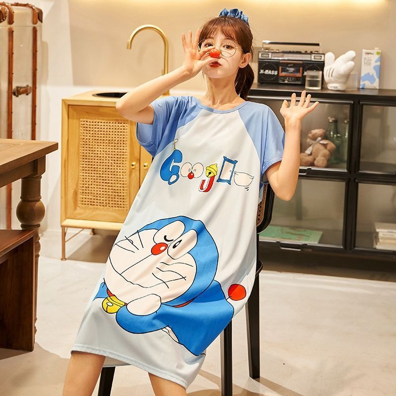 Doraemon cute nightdress for w - Summer Nights Clothing ulasan dan harga