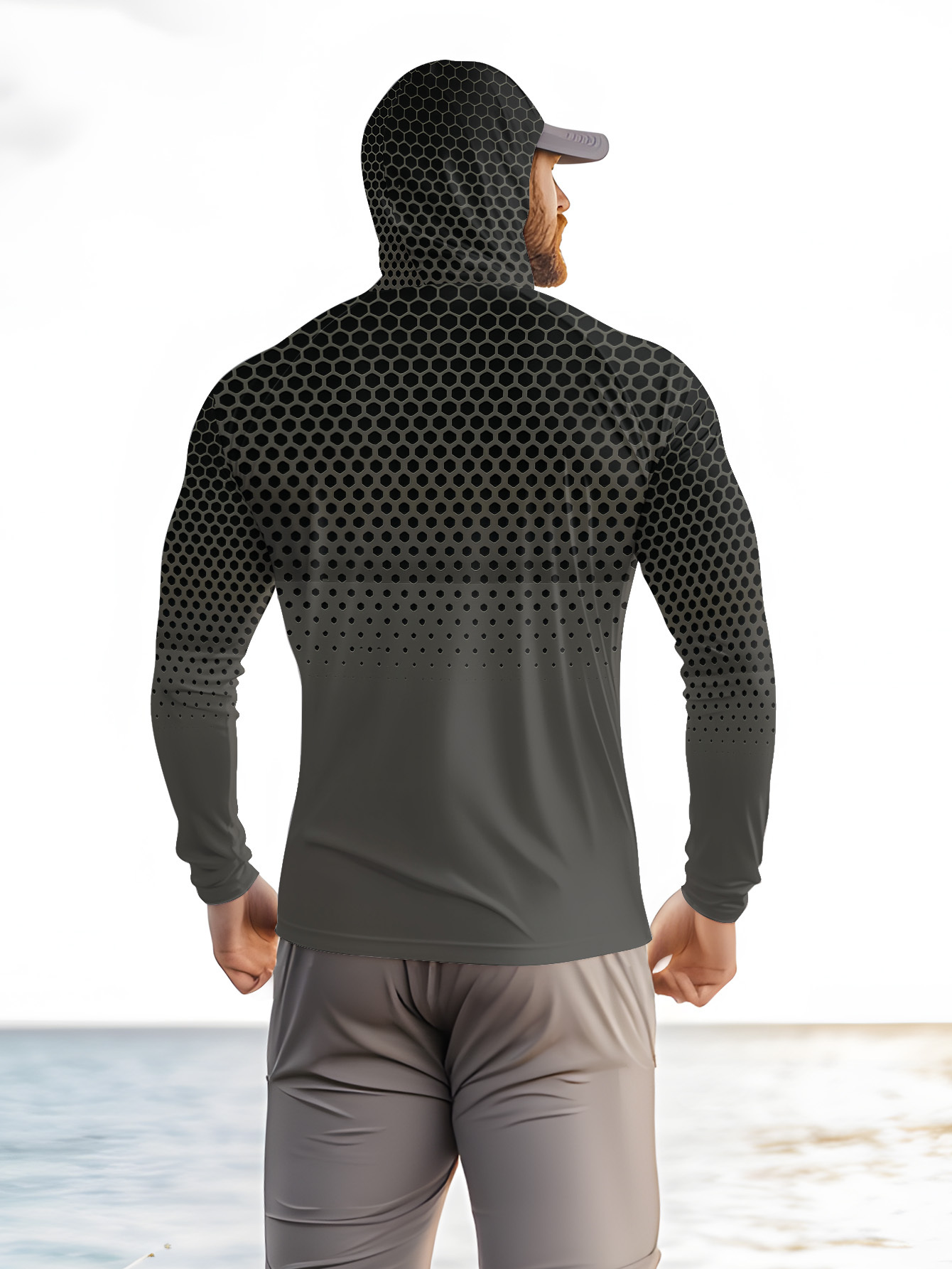Men Summer UPF50+ Fishing Hood - Summer Clothing Line ulasan dan harga
