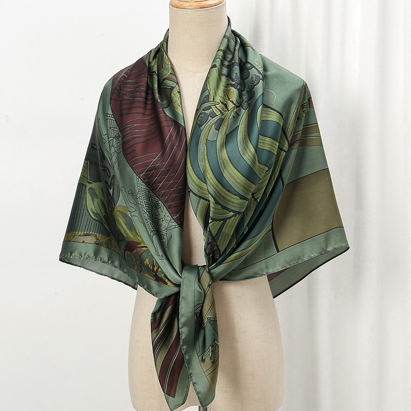 110cm Large Shawl Silk Square  - Summer Clothing Hijab ulasan dan harga