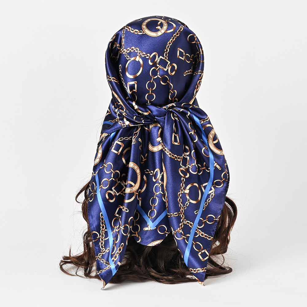 90cm Satin Square Scarf Women  - Summer Clothing Hijab ulasan dan harga