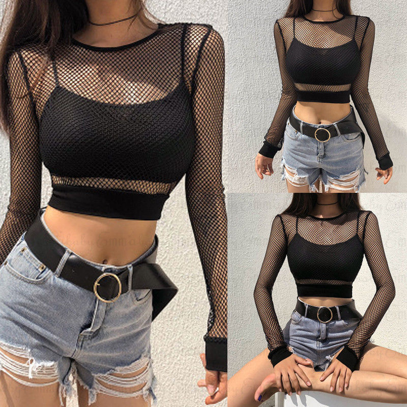 Sexy Black Hollow Out Mesh Fem - Summer Clothing Old Money ulasan dan harga