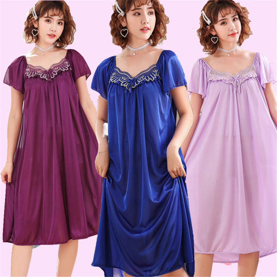 NEW Summer Ice Silk Nightgown  - Summer Nights Clothing ulasan dan harga