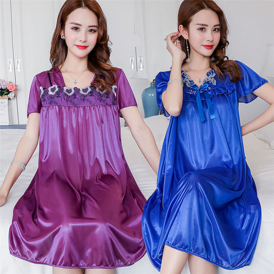 NEW Summer Ice Silk Nightgown  - Summer Nights Clothing ulasan dan harga